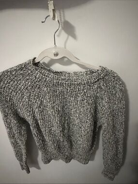 Free People Gray Marled Crewneck Sweater
